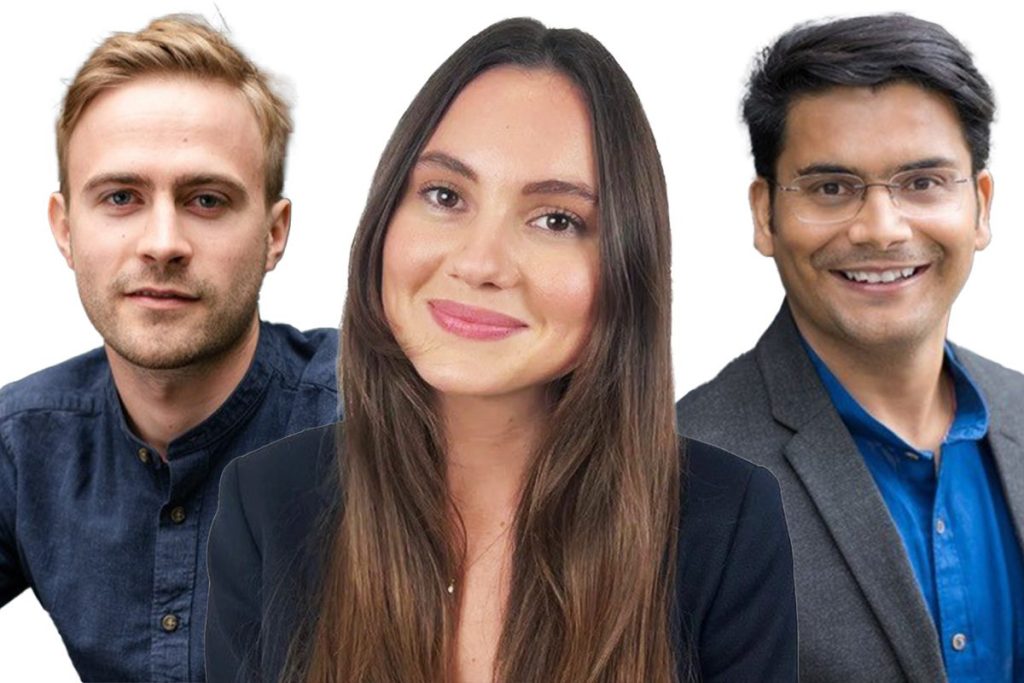 LongGame cofounders Will Harborne, Chloe Northcott and Dr Manish Chamoli